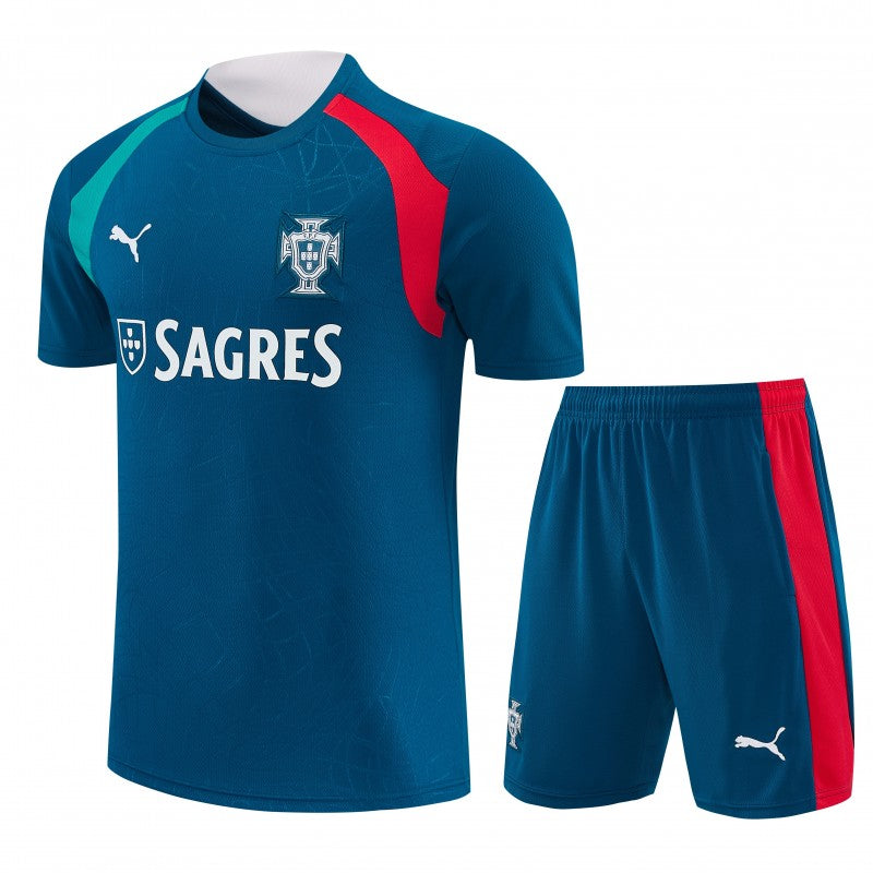 26/27 Portugal Dark Teal Short Sleeve+Soccer Shorts