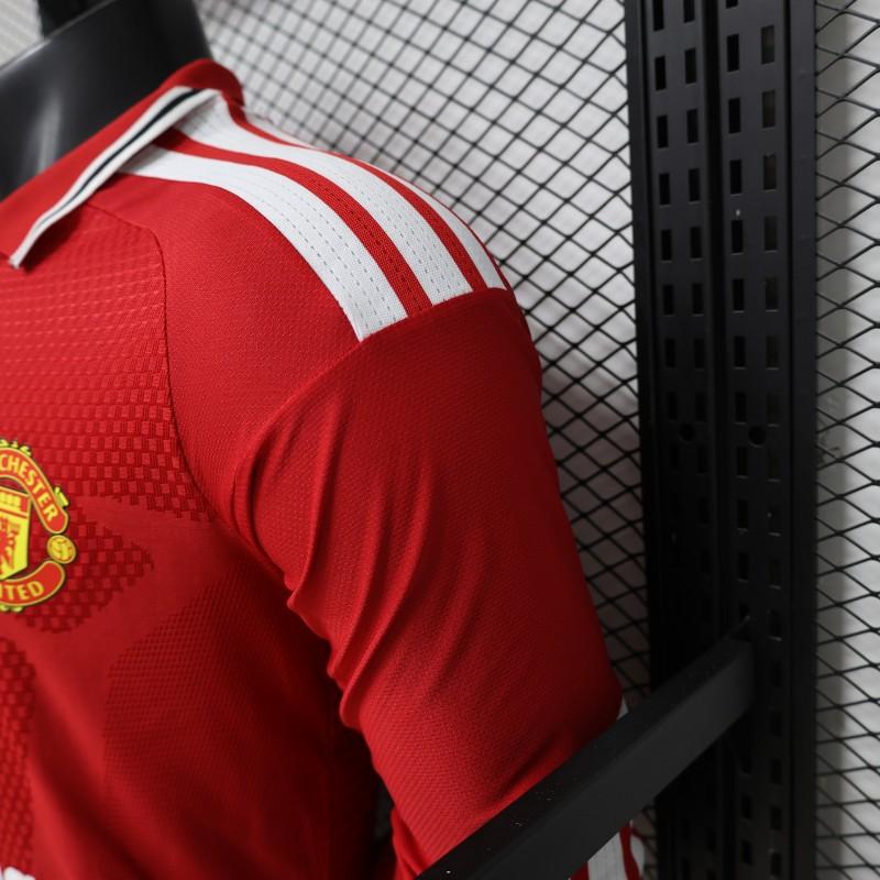 Player Version 26/27 Manchester United Red Polo Collar Long Sleeve Shirt