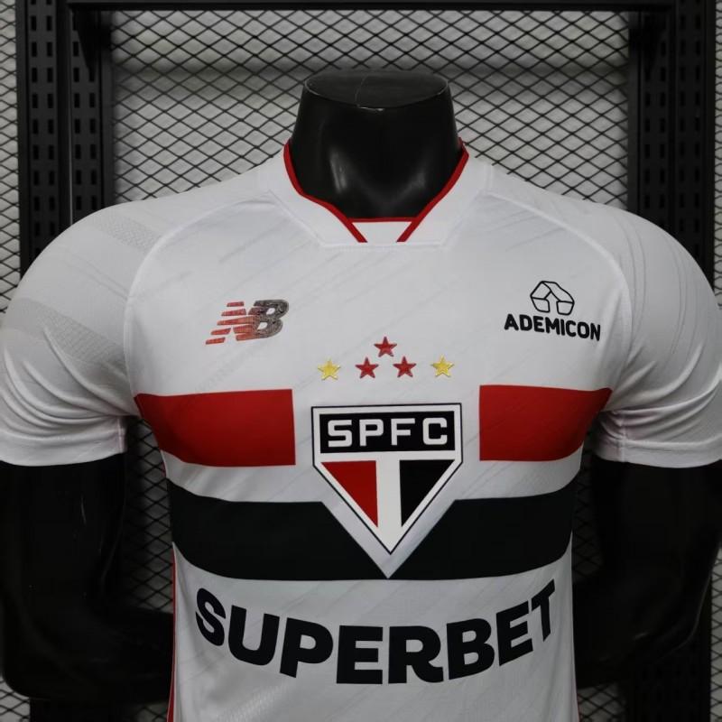 Player Version 26/27 São Paulo FC White with Red and Black Horizontal Stripes Shirt
