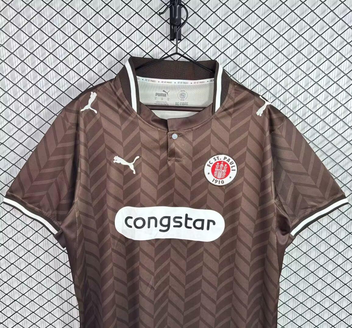 26/27 FC St. Pauli Brown with Chevron Pattern Home Shirt