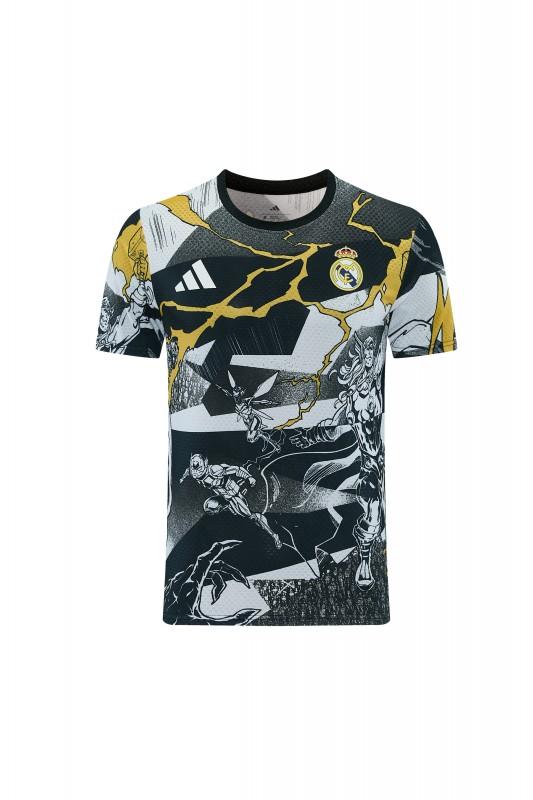 26/27 Real Madrid Black x Marvel Short Sleeve+Soccer Shorts