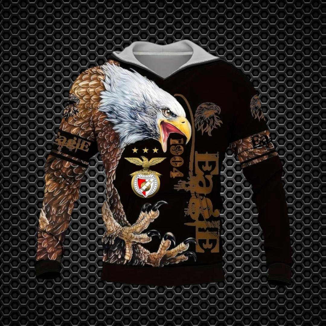 Benfica - Sweat-shirt com capuz Eagle - Preta