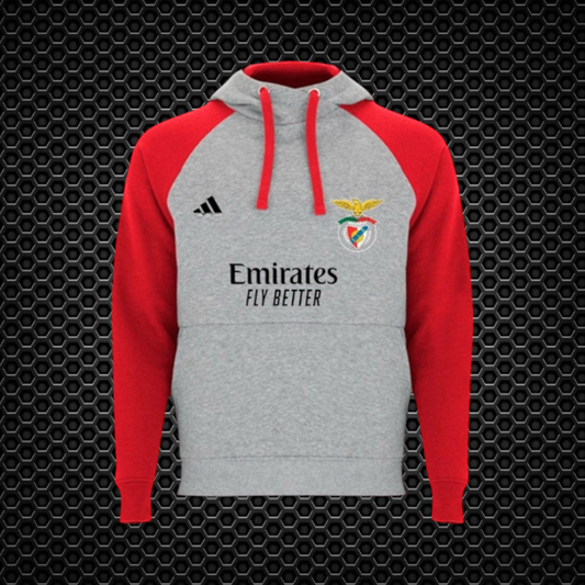 Benfica - Sweat-shirt com capuz - Vermelha/Cinza - REF 1058 - 5860
