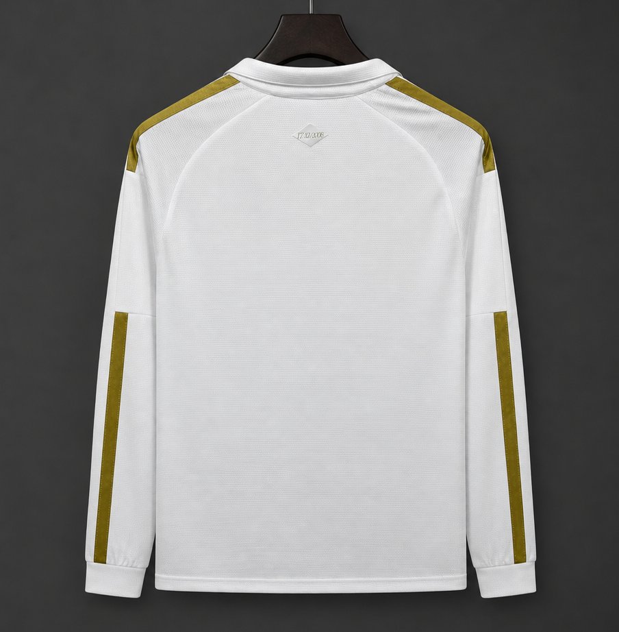 26/27 Sport Club Internacional White with Gold Stripes Long Sleeve Training Shirt