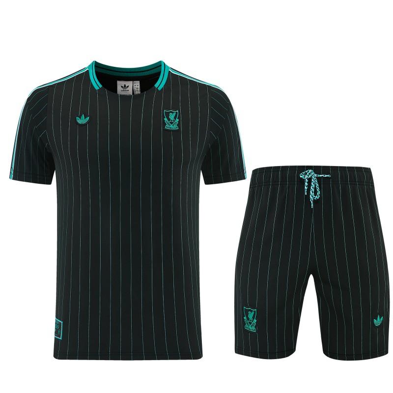 26/27 Liverpool Black Short Sleeve+Soccer Shorts