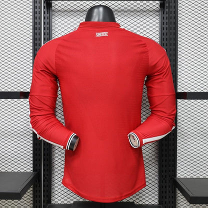 Player Version 26/27 Manchester United Red Polo Collar  Long Sleeve Shirt
