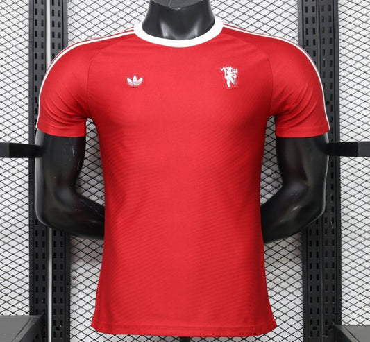 Player Version 26/27 Manchester United Red with White Three-Stripe Shoulders Shirt