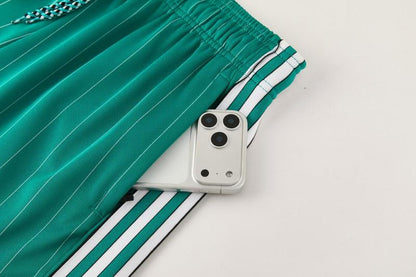 26/27 Liverpool   Green Pinstripe  Short Sleeve+Soccer Shorts