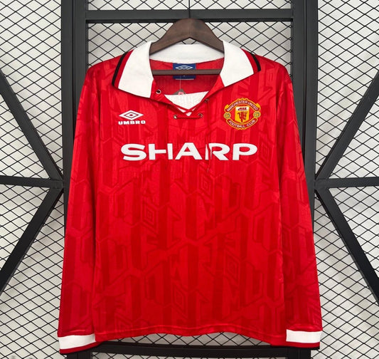 92/94 Retro Long Sleeve Manchester United Home Shirt
