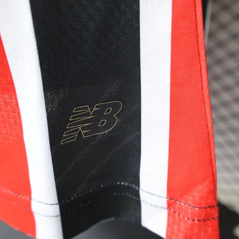 Player Version 26/27 São Paulo FC Away Red & Black Stripe  With White Collar Shirt