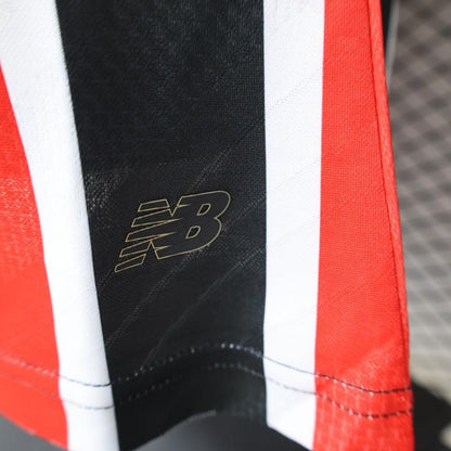 Player Version 26/27 São Paulo FC Away Red & Black Stripe  With White Collar Shirt