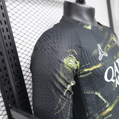 Player Version 26/27 Paris Saint-Germain Fourth Black & Gold/Green Lava Print Long Sleeve Special Edition Shirt