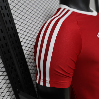 Player Version 26/27 Manchester United Red with White Three-Stripe Shoulders Shirt