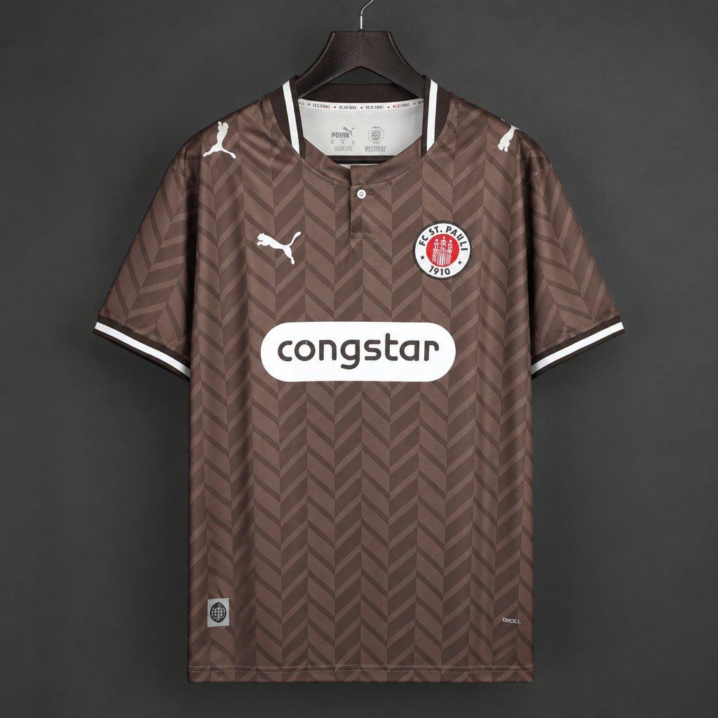 26/27 FC St. Pauli Brown with Chevron Pattern Home Shirt