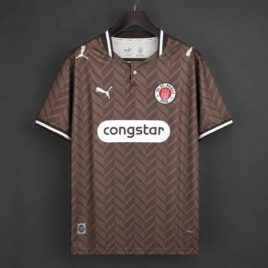 26/27 FC St. Pauli Brown with Chevron Pattern Home Shirt