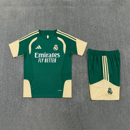 2026 Real Madrid Green & Cream  Short Sleeve+Soccer Shorts
