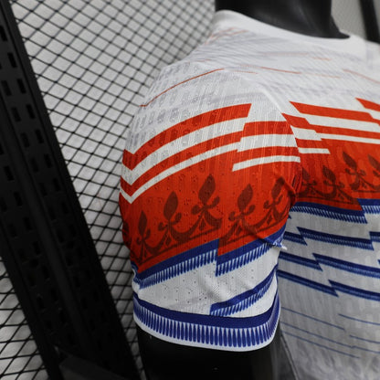 Player Version 2026 France Away White with Red & Blue Chevron Stripe Special Edition Shirt