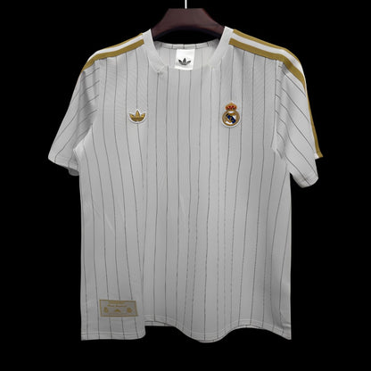 2026 Real Madrid Adidas Terrace Icons White Gold Shirt