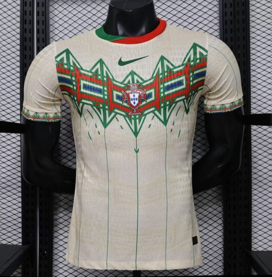 Player Version 2026 Portugal Cream with Geometric Tribal Pattern Special Edition  Shirt