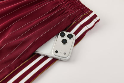 26/27  Arsenal  Maroon Pinstripe Short Sleeve+Soccer Shorts