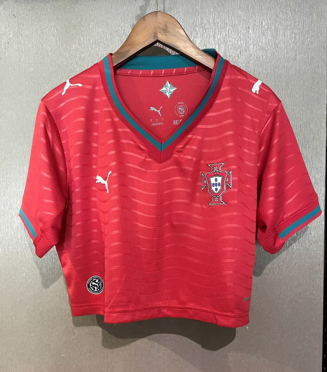 2026 Portugal Home Women Cropped Shirt
