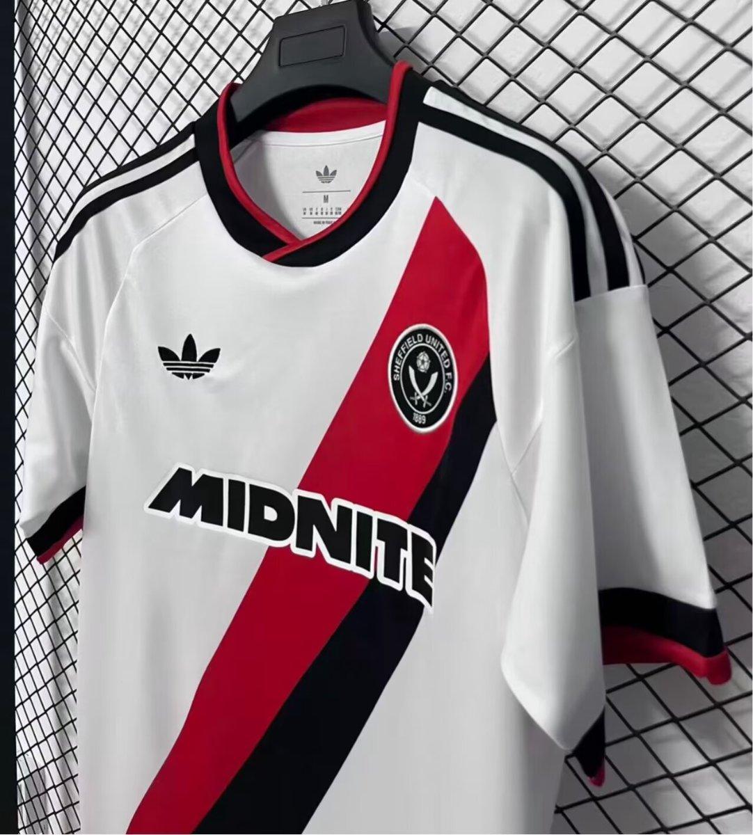 26/27 Sheffield United White with Red & Black Diagonal Stripe Away Shirt
