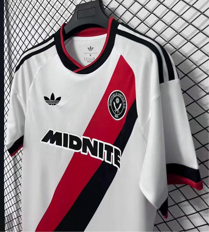 26/27 Sheffield United White with Red & Black Diagonal Stripe Away Shirt