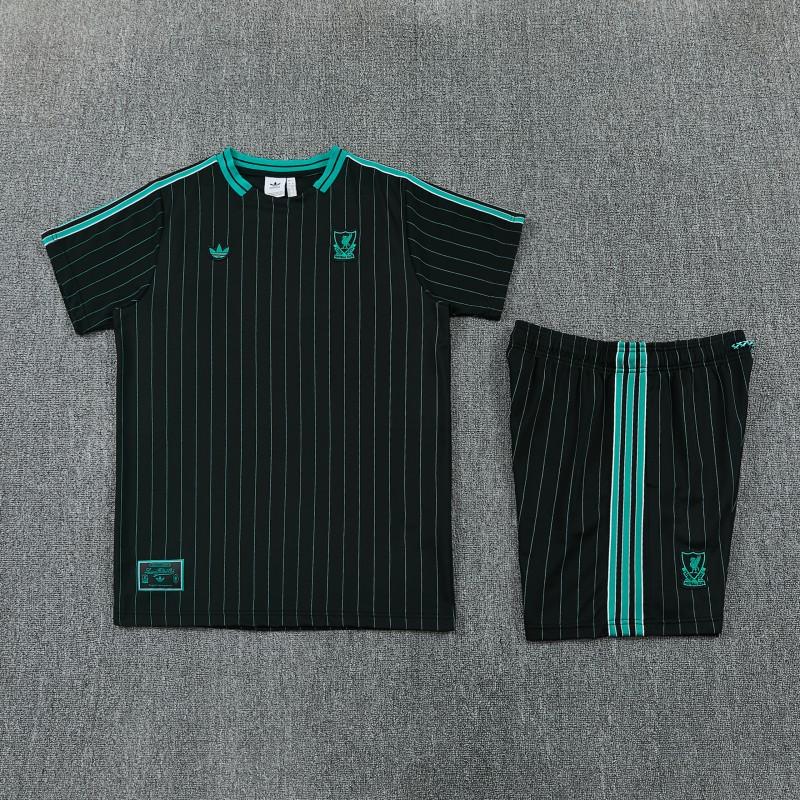 26/27  Liverpool  Black Short Sleeve+Soccer Shorts