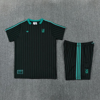 26/27  Liverpool  Black Short Sleeve+Soccer Shorts