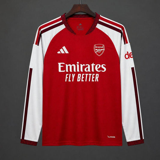 26/27 Arsenal Red with White Long Sleeve Home Shirt