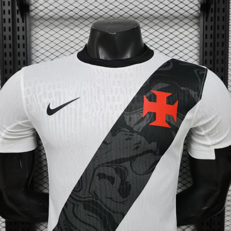 Player Version 26/27 Vasco da Gama Away White with Black Diagonal Sash Shirt