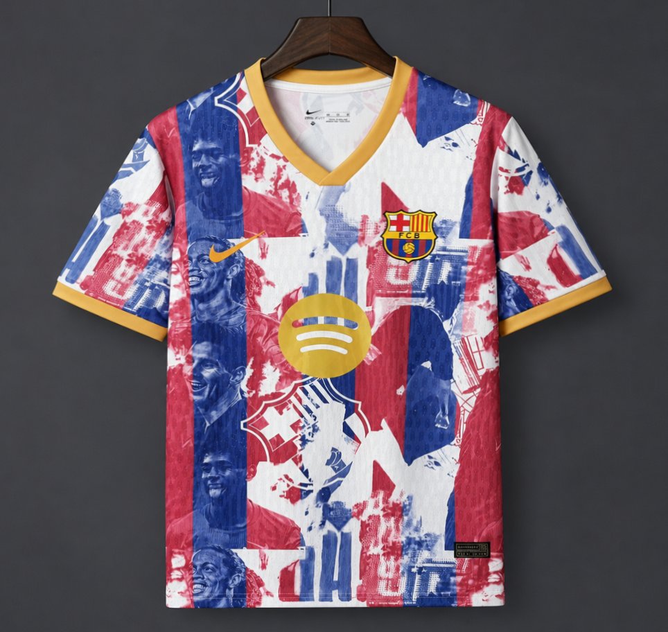 26/27 Barcelona Special "Legends" Graphic White/Blue/Red Commemorative Shirt