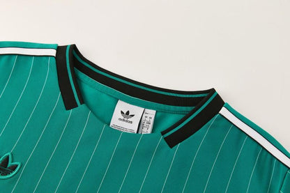 26/27 Liverpool   Green Pinstripe  Short Sleeve+Soccer Shorts