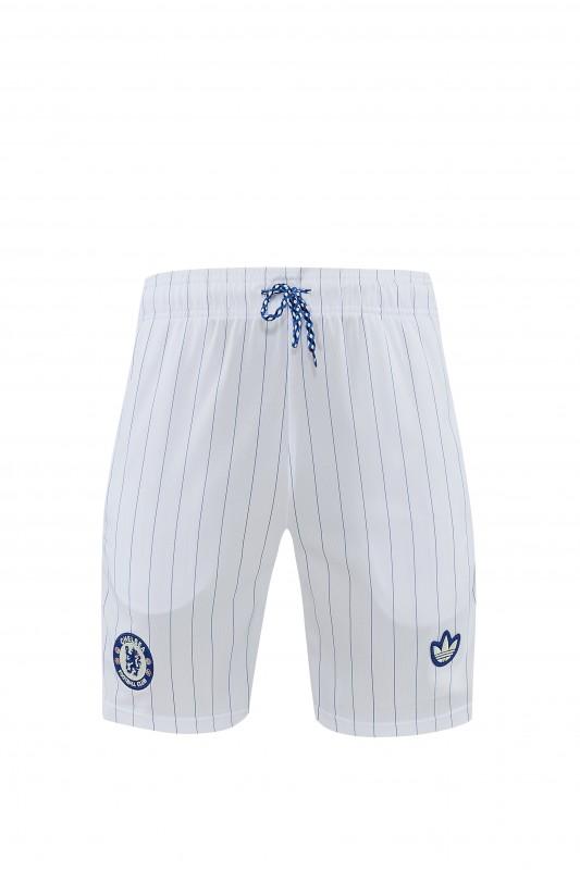 26/27 Chelsea FC  Blue  Stripes Short Sleeve+ White Soccer Shorts
