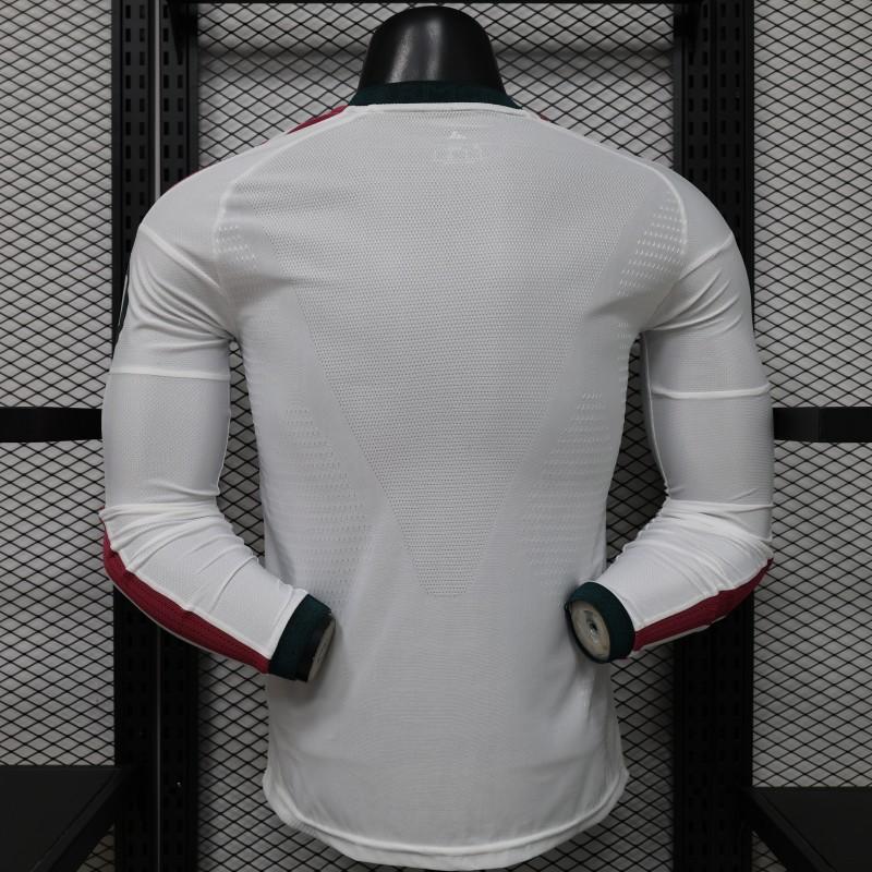 Player Version 26/27 Real Madrid White with Burgundy Stripe Long Sleeve Home Shirt