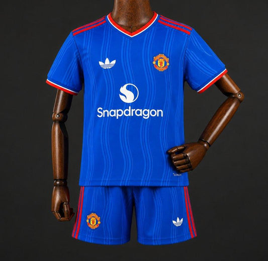 26/27 Kids Manchester United Away Blue Shirt