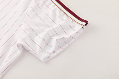 26/27 Arsenal  White Pinstripe Short Sleeve+Soccer Shorts