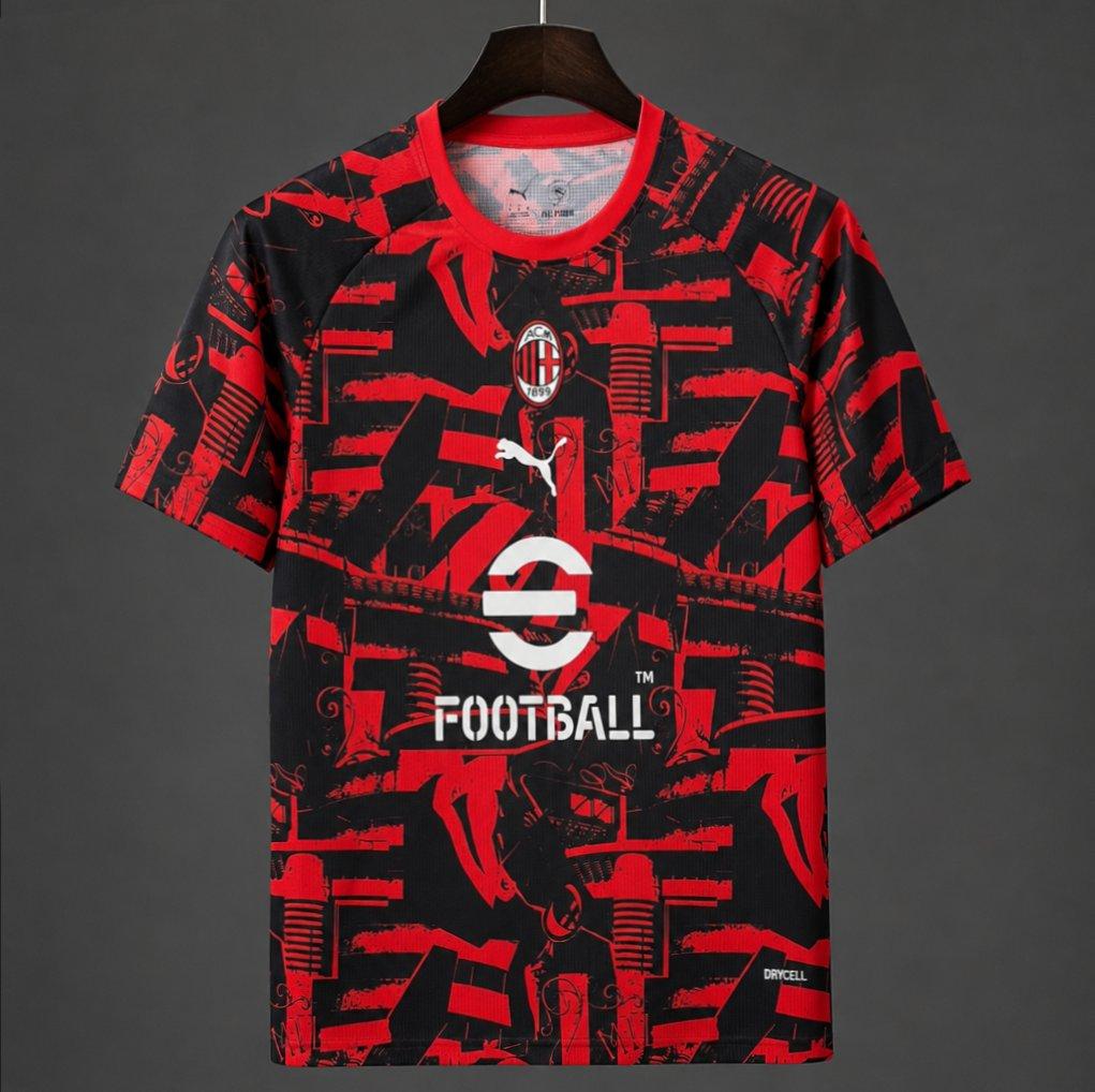 26/27 AC Milan Black/Red Pre-Match Shirt