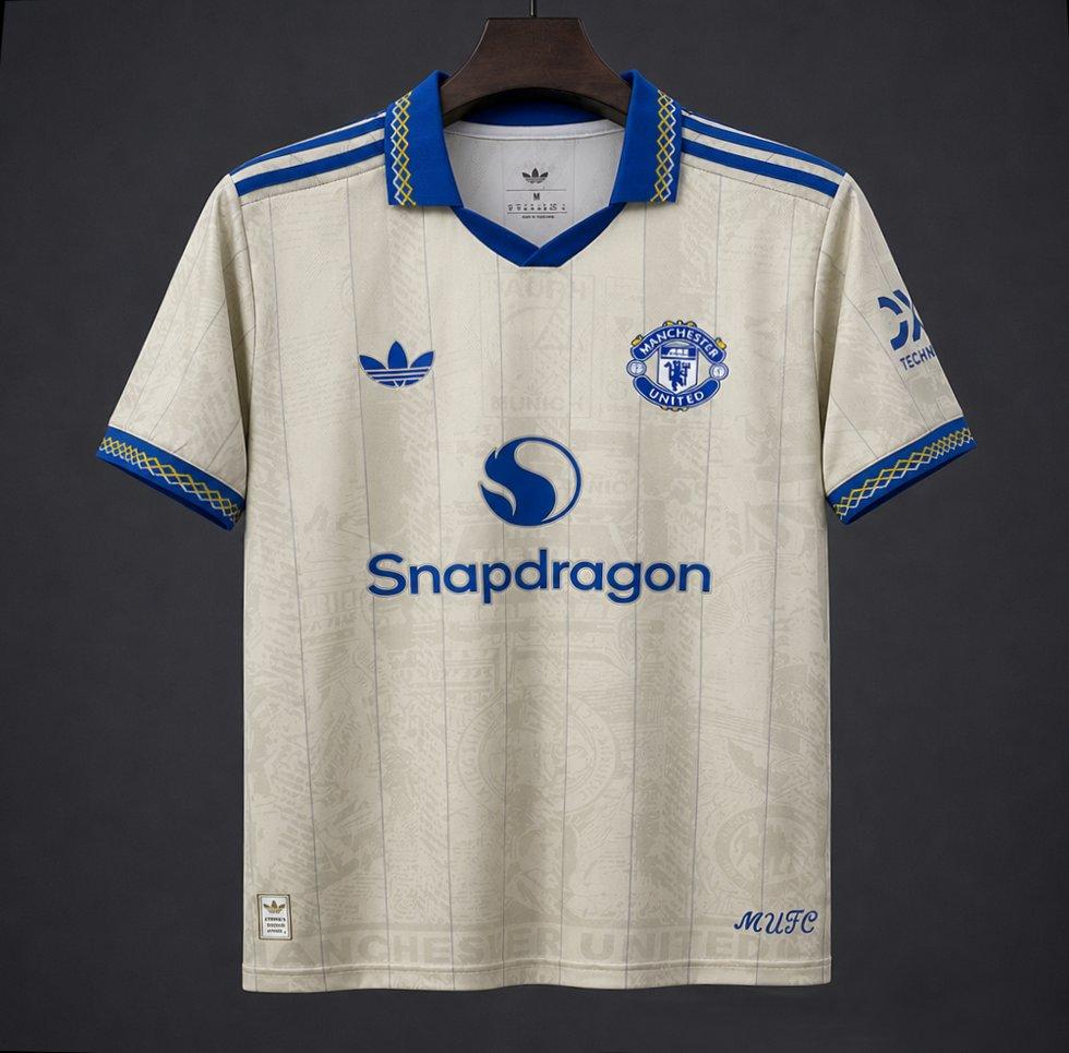 26/27 Manchester United Third Concept Cream Blue Shirt