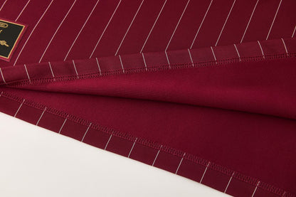26/27  Arsenal  Maroon Pinstripe Short Sleeve+Soccer Shorts
