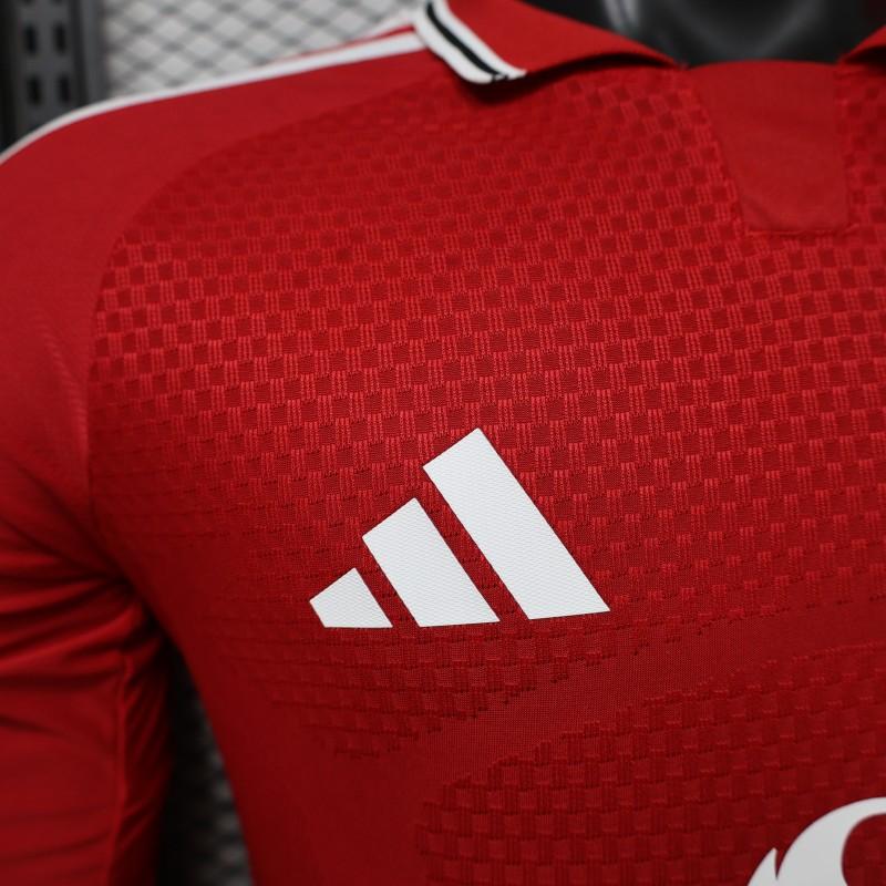 Player Version 26/27 Manchester United Red Polo Collar  Long Sleeve Shirt