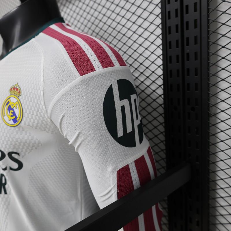 Player Version 26/27 Real Madrid White with Burgundy Stripe Long Sleeve Home Shirt