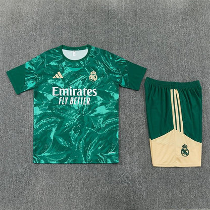 2026 Real Madrid Green Camouflage  Short Sleeve+Soccer Shorts