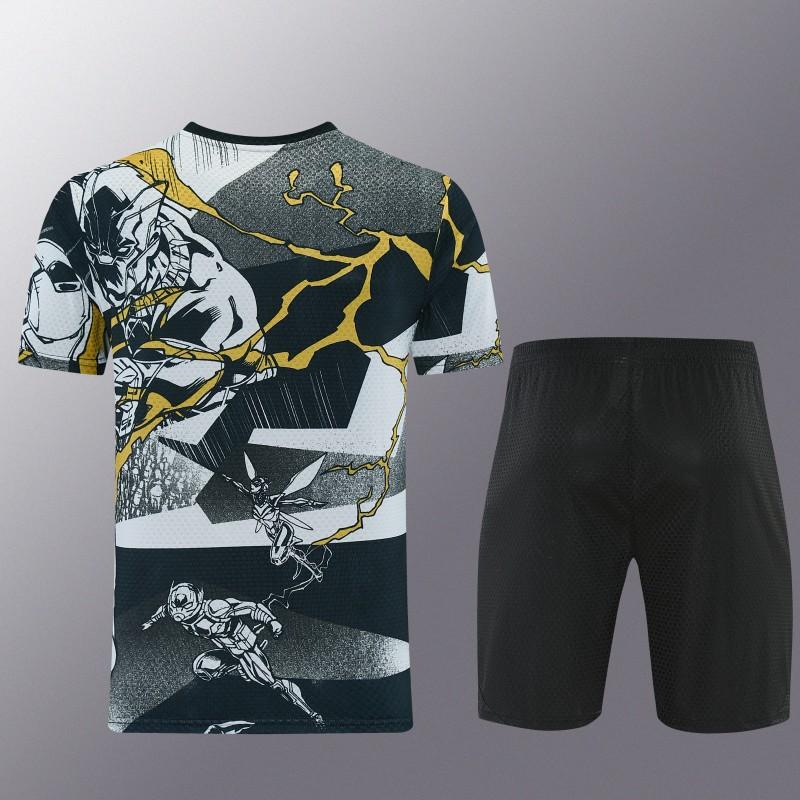 26/27  Real Madrid Black x Marvel  Short Sleeve+Soccer Shorts