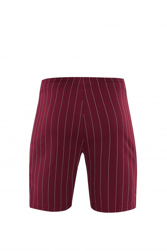 26/27  Arsenal  Maroon Pinstripe Short Sleeve+Soccer Shorts