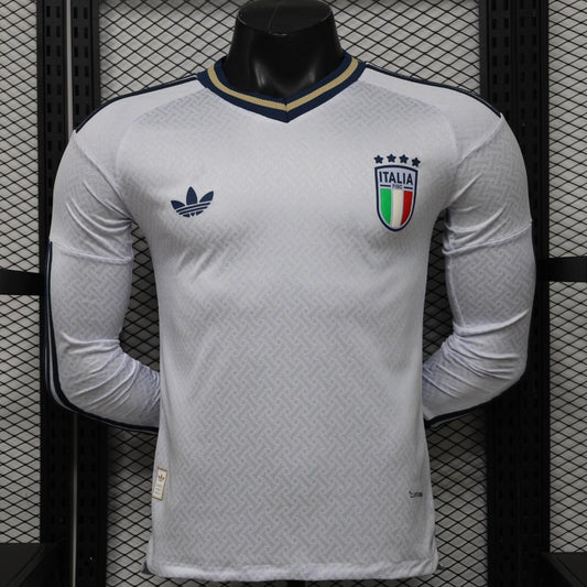 Player Version 2026 Italy Away White  Long Sleeve Shirt