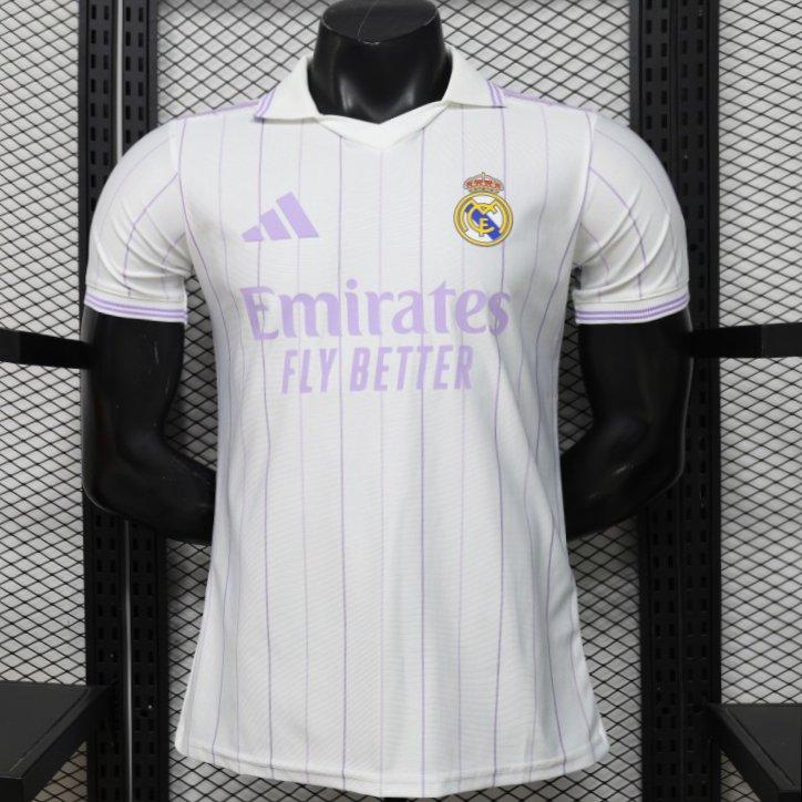 Player Version 26/27 Real Madrid Home White with Purple Pinstripe Shirt