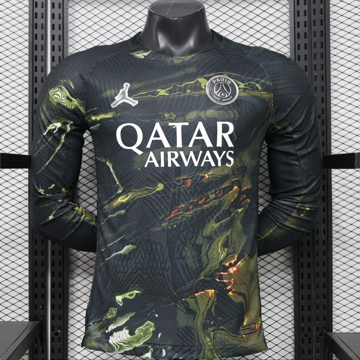 Player Version 26/27 Paris Saint-Germain Fourth Black & Gold/Green Lava Print Long Sleeve Special Edition Shirt