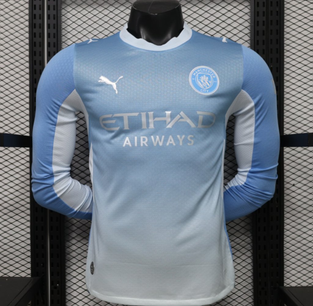 Player Version 26/27 Manchester City Sky Blue with White  Long Sleeve Shirt