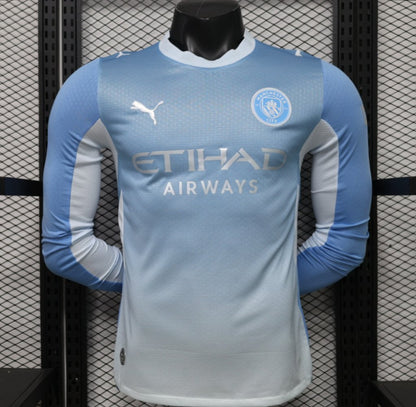 Player Version 26/27 Manchester City Sky Blue with White  Long Sleeve Shirt